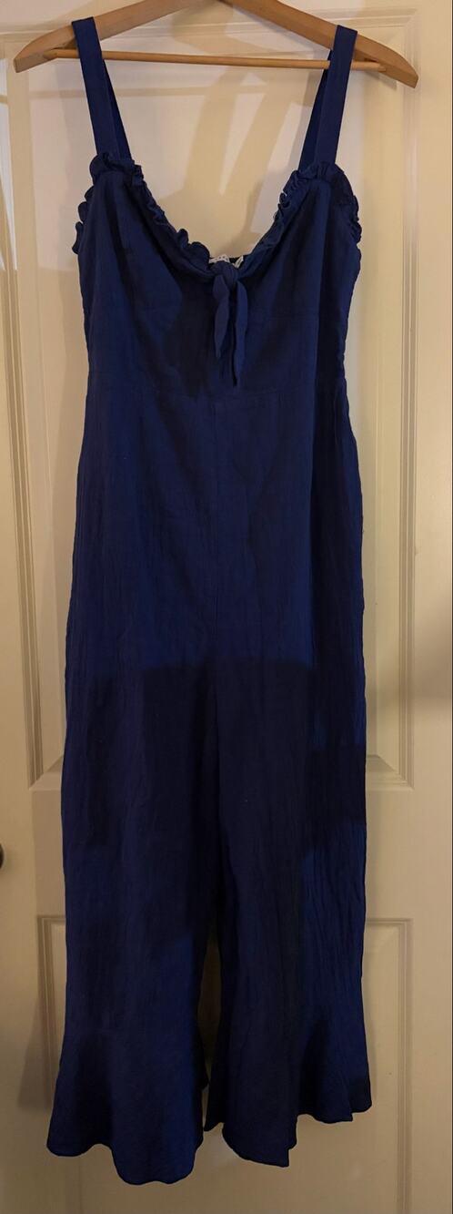 LUSH Navy Blue Wide Leg Jumpsuit Women’s Large